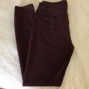 Burgundy jeans